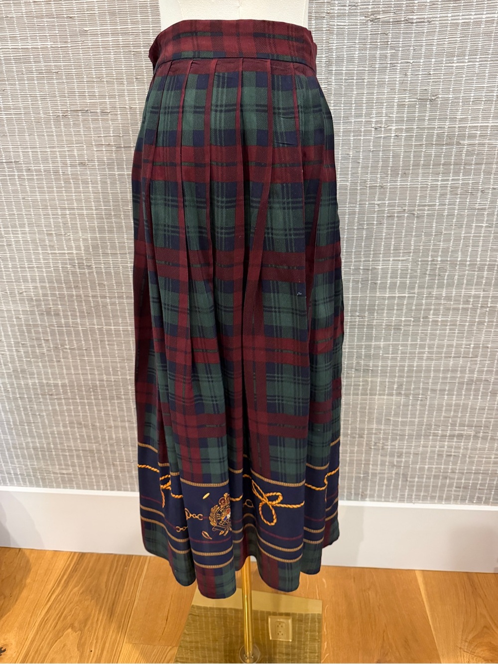 Vintage Ralph Lauren Blue Label Tartan Plaid Equestrian Skirt